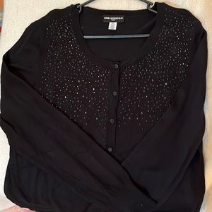 Karl Lagerfeld Paris Black Sparkle Cardigan NWOT. inclusion